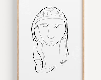 HUMAN MADE - Art Print - "Brassempouy Lines" by Anna Maria Garza, Venus of Brassempouy, Fertility Goddess, Archaeology, Prehistoric Art