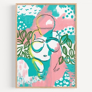 HUMAN MADE - Art Print - "Willendorf Light" by Anna Maria Garza, Venus of Willendorf, Fertility Goddess, Color Block, Pink, Modern, Beachy