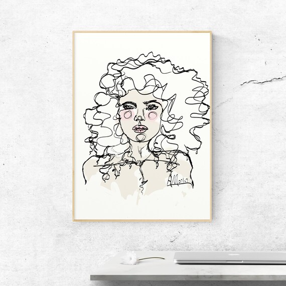 Art Print Natural Curls By Anna Maria Garza Etsy