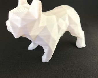 Bulldog francés de baja poli, accesorio de escritorio o regalo de animales impresos en 3D