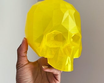 Low polygon skull home decor or desk accessory, DIY ready to be painted as sugar skull or used as halloween decoration