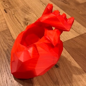 Large low poly anatomical heart vase or flower planter