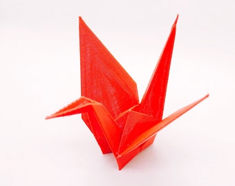 Origami folded crane and swan, 3d printed, low poly animal, Japanese inspired gift