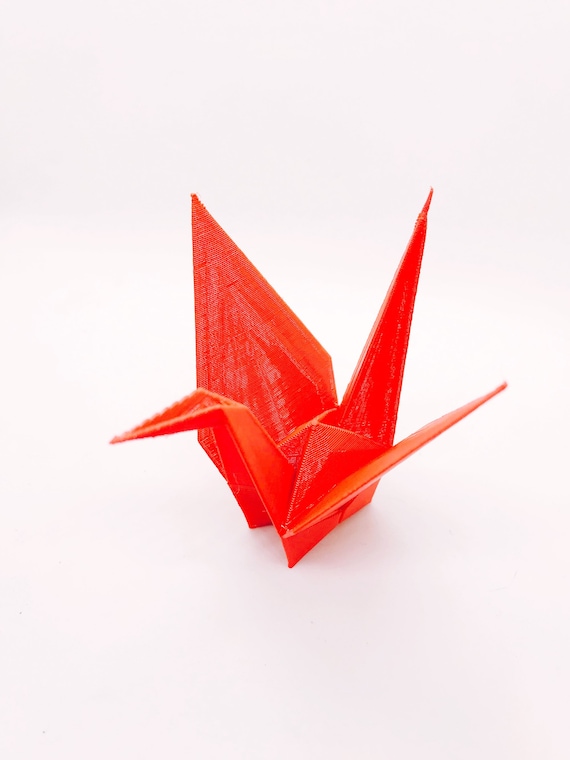 Origami Gefaltet Kran 3d Gedruckt Niedrige Poly Tier Japanisch Inspirierte Geschenk