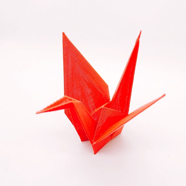 Grue et cygne pliés en origami, imprimé en 3D, animal à faible poly, cadeau d’inspiration japonaise