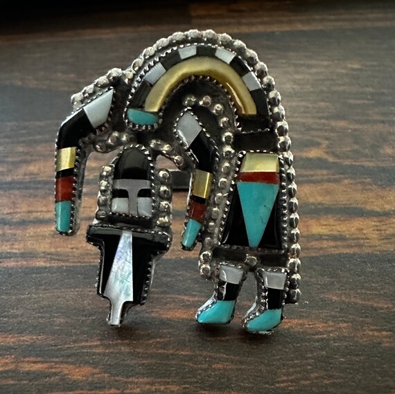 Vintage Zuni Rainbow Man Ring Gem