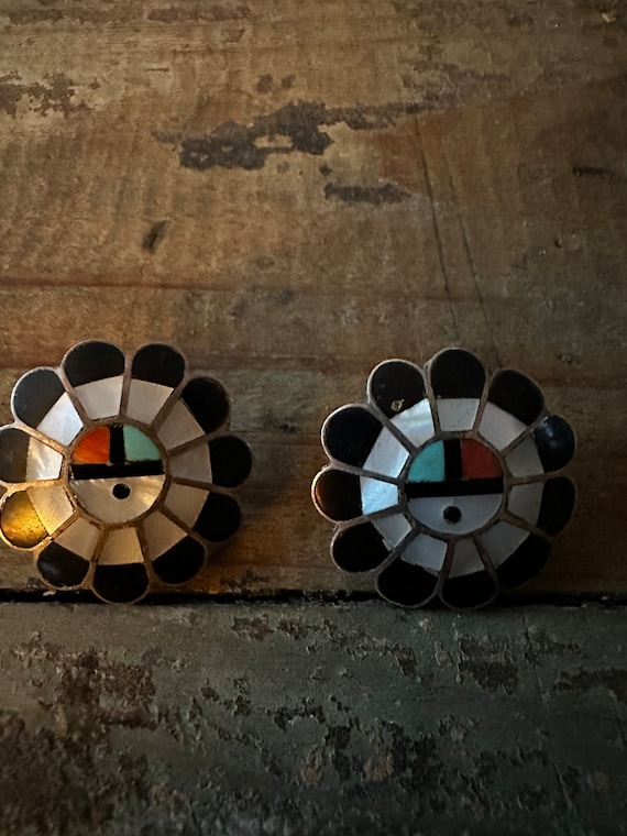 Sun Face  Native American Earrings - image 1