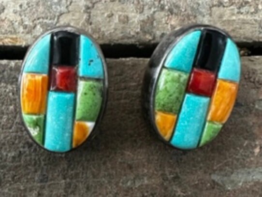Brincos Multi Pedra Vintage Turquesa