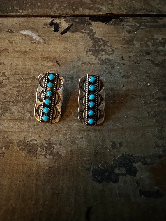 Turquoise and Sterling post earrings