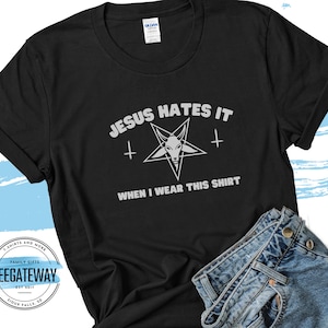 Satanic Clothes, Goth Clothing, Y'all Need Satan, Atheist T-Shirts, Clothes for Witch, Emo Aesthetic, Occult Shirt, Satan, Dark Humor Tee image 1