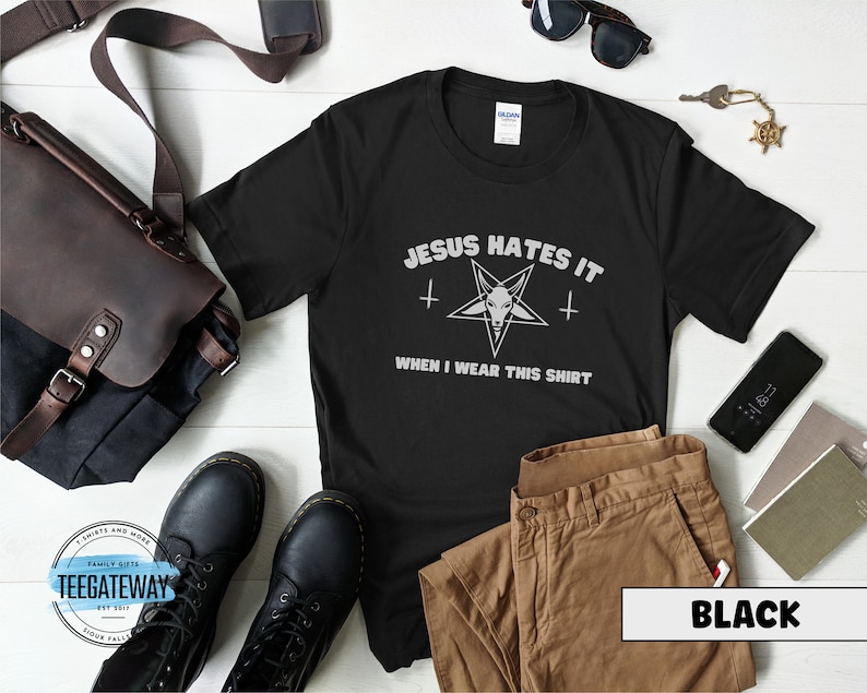Satanic Clothes, Goth Clothing, Y'all Need Satan, Atheist T-Shirts, Clothes for Witch, Emo Aesthetic, Occult Shirt, Satan, Dark Humor Tee Black