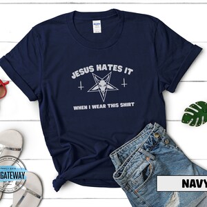 Satanic Clothes, Goth Clothing, Y'all Need Satan, Atheist T-Shirts, Clothes for Witch, Emo Aesthetic, Occult Shirt, Satan, Dark Humor Tee image 3