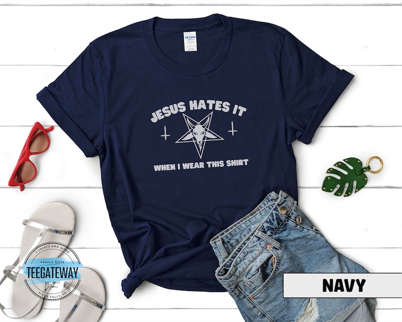 Satanic Clothes, Goth Clothing, Y'all Need Satan, Atheist T-Shirts, Clothes for Witch, Emo Aesthetic, Occult Shirt, Satan, Dark Humor Tee image 3