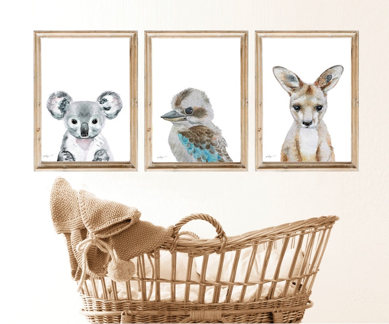 Australian animal prints Boys Nursery Prints Koala Kangaroo Etsy