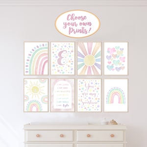 Rainbow Prints Girls Prints Abstract Prints Pastel Rainbow Nursery Prints Sun Print, Girls Nursery Prints Abstract Nursery Art Kids Wall Art