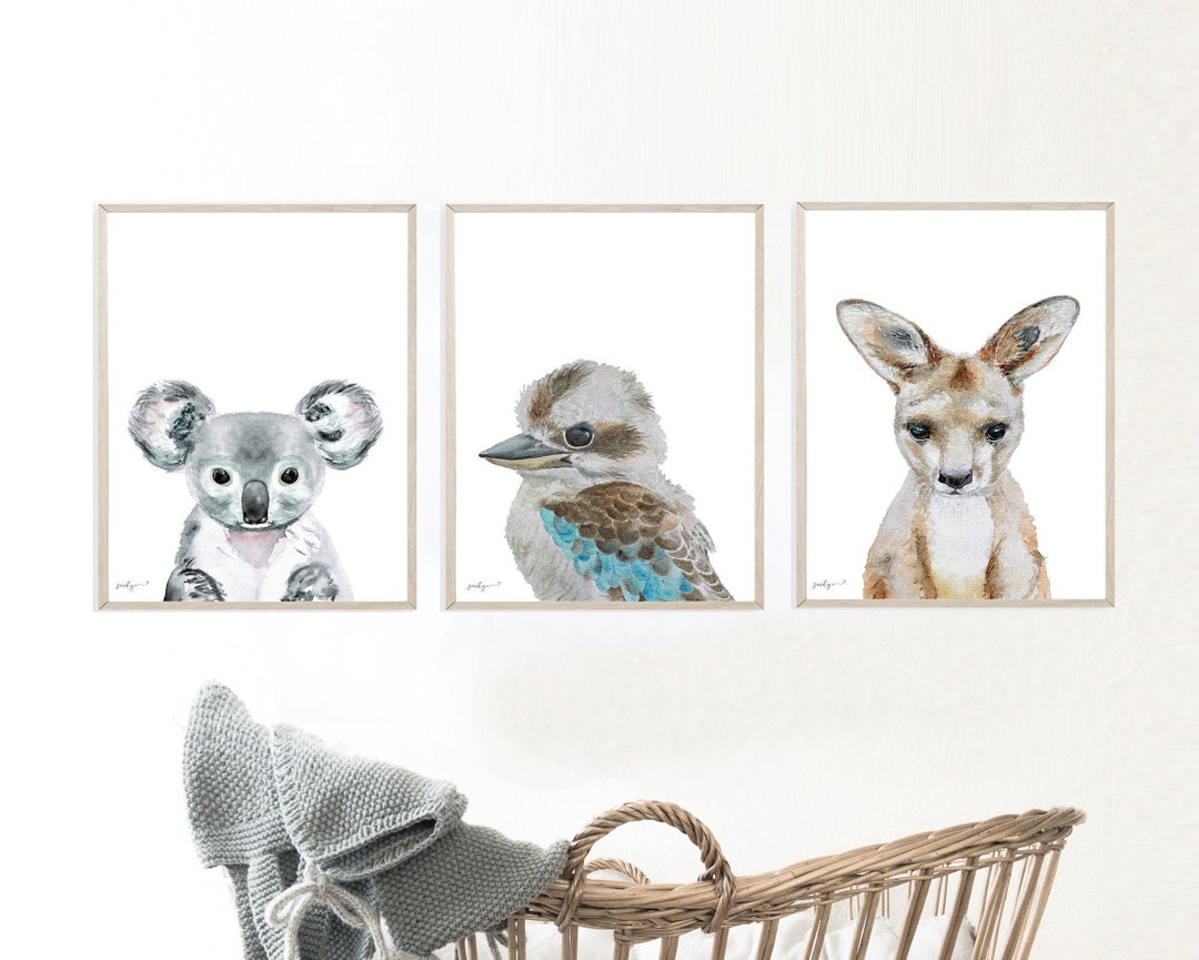 Australian Animal Prints Boys Nursery Prints Kids Wall Art Koala ...