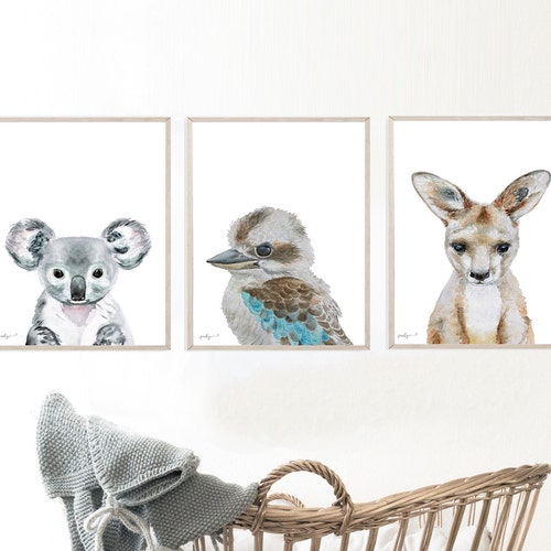 Australian Animal Prints Boys Nursery Prints Kids Wall Art Etsy Australia