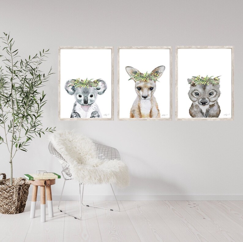 Australian Animal Prints Gender Neutral Nursery Prints Koala Etsy