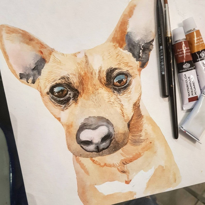 Custom Pet Portrait Dog Drawing Pet Drawing Pet Portrait Dog Painting Watercolour Pet Portrait Watercolour Portrait Pastel Portrait
