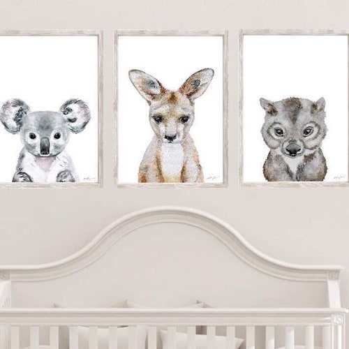 SET of Four Nursery Prints australian Animals Etsy