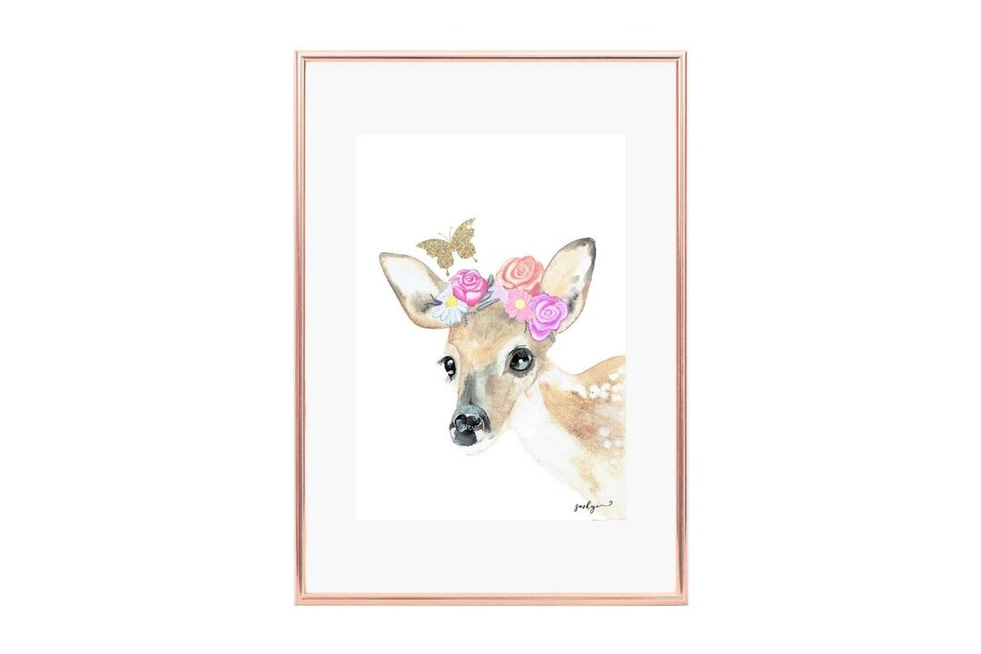 Deer Nursery Print Deer Print Girls Nursery Prints Girls Room Etsy