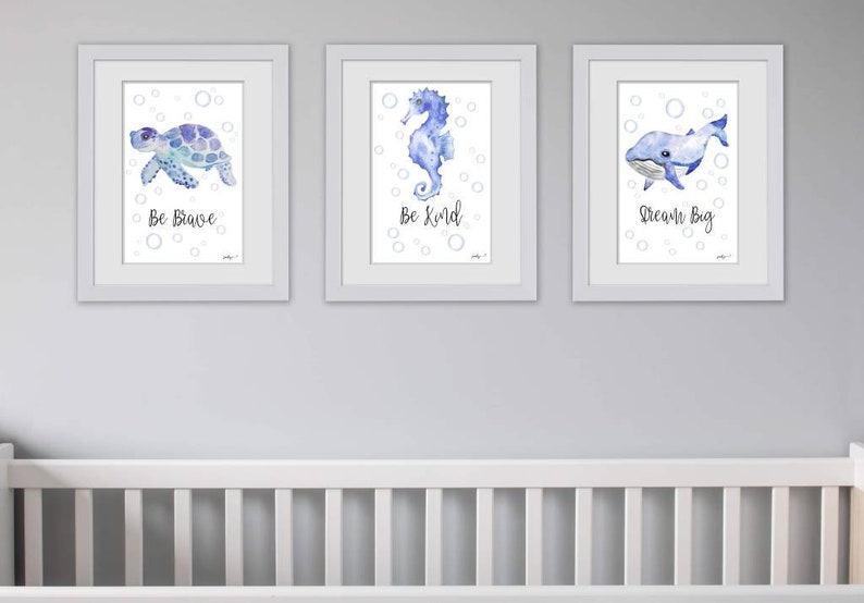 Ocean Art Nautical Nursery Art Under the Sea Nursery Prints Etsy