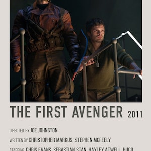 Capitán América: El primer cartel de la película retro de los Vengadores, Descarga digital, MCU Marvel Chris Evans Sebastian Stan Cartel de la película
