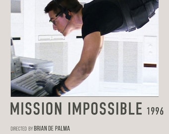 Mission Impossible Retro Movie Poster, Digital Download, Tom Cruise Action Poster