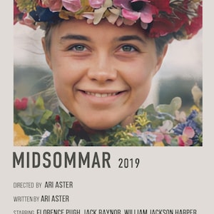 Midsommar Retro Movie Poster, Digital Download, Florence Pugh Horror Poster