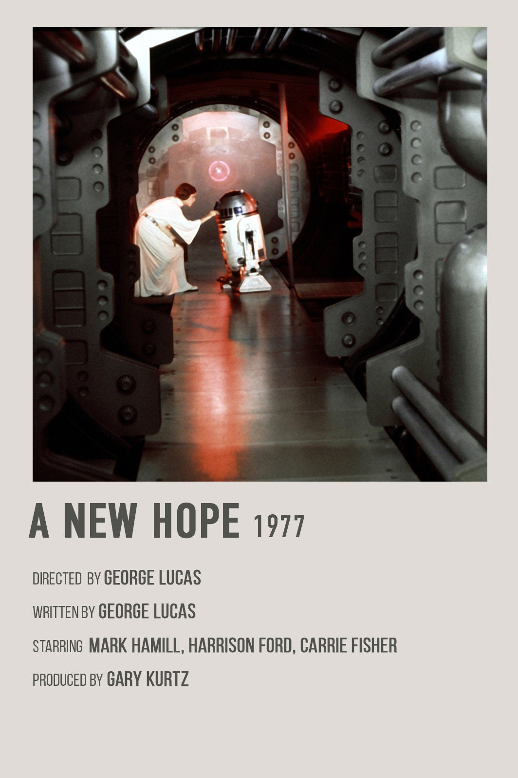 A New Hope Retro Movie Poster, Star Wars Polaroid Poster, Digital Download, Sci-Fi, Mark Hamill Carrie Fisher Harrison Ford Poster