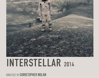 Interstellar Retro Movie Poster, Digital Download, Christopher Nolan Film Poster