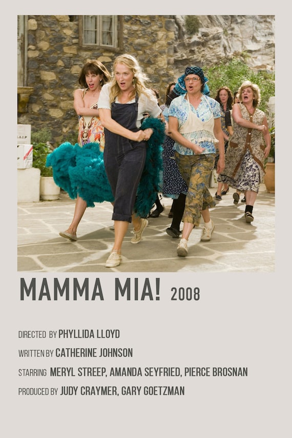 Mamma Mia Retro Movie Poster, Digital Download, Meryl Streep
