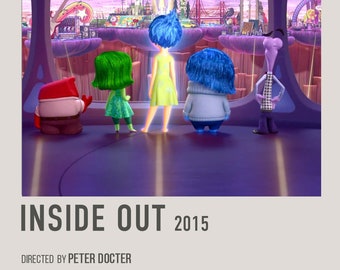 Inside Out Retro Movie Poster, Digital Download, Animated Film Poster