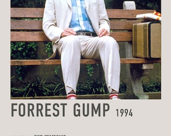 Forrest Gump Retro Movie Poster, Digital Download, Tom Hanks Poster