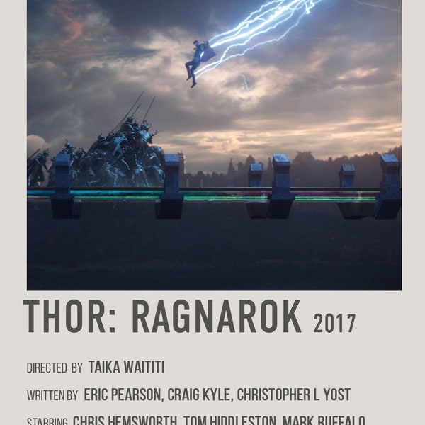 Thor: Ragnarok Retro Movie Poster, Digital Download, MCU Marvel Chris Hemsworth Tom Hiddleston Film Poster