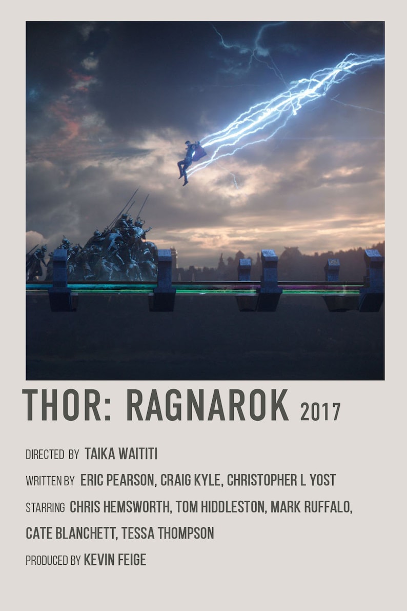Thor Ragnarok Name Thor: Ragnarok Retro Movie Poster, Digital Download, MCU Marvel Chris ...