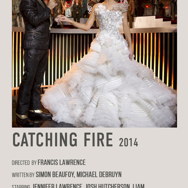 Catching Fire Retro Movie Poster, Digital Download, The Hunger Games Poster