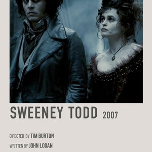 Sweeney Todd Retro-Filmplakat, digitaler Download, Johnny Depp Helena Bonham Carter Horror-Musical-Filmplakat