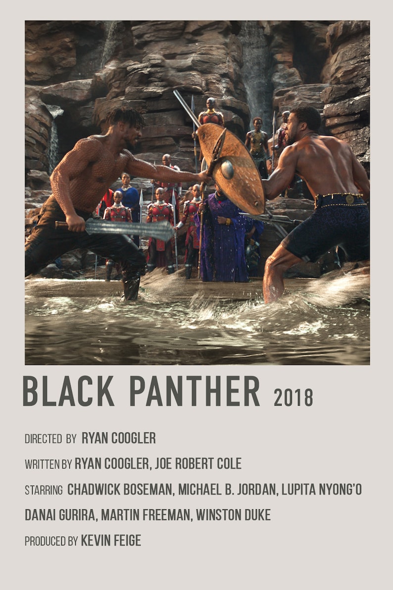 Black Panther Retro Movie Poster, Polaroid Art, Digital Download, MCU ...