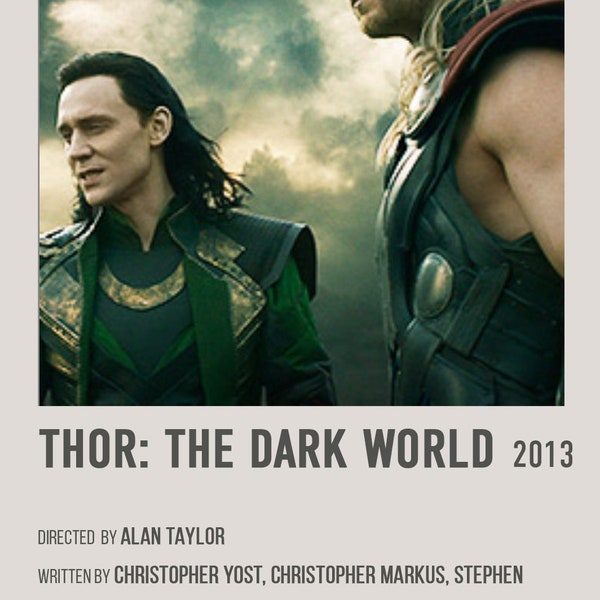 Thor: The Dark World Retro Movie Poster, Digital Download, Marvel MCU Chris Hemsworth Tom Hiddleston Natalie Portman Film Poster