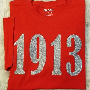 Delta Sigma Theta, DST, 1913, Sorority, Red, Glitter, Silver