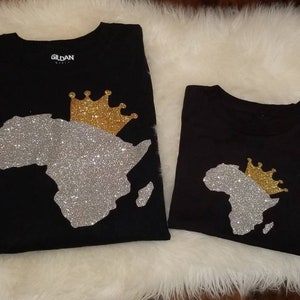 Mother Daughter Shirt, Matching Sets, Africa Shirt, Black History Shirt, Africa Silhouette Shirt, Black Pride, Mommy Daughther