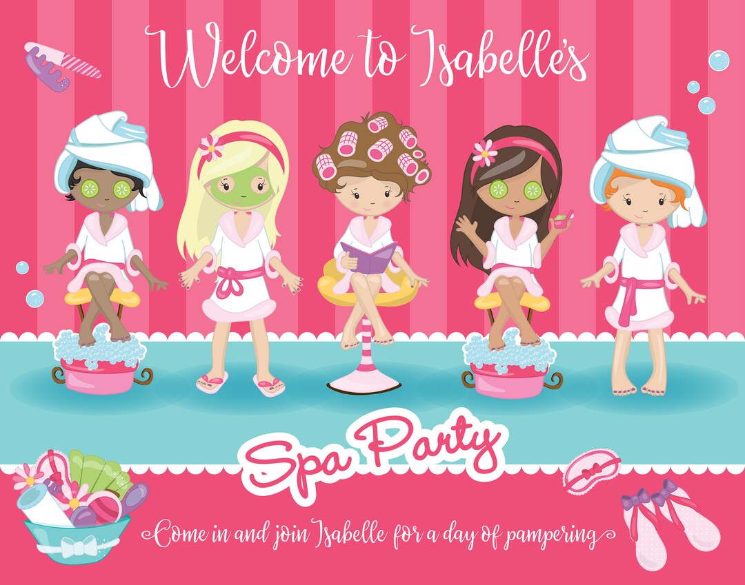Pamper Party Sign. Spa Party Sign. Pamper Spa Birthday Party Sign ...