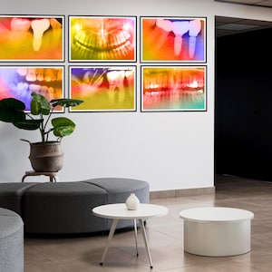 Dental Clinic Wall art, Dental clinic interior wall art print colourfull  x-ray