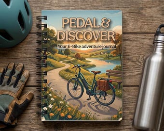 Pedal & Discover elcykeläventyrsjournal Spiralbunden journal | Cykelreseanteckningsbok