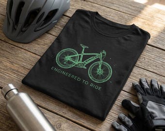 Elcykel-illustration T-shirt | Elcykel-linjekonst