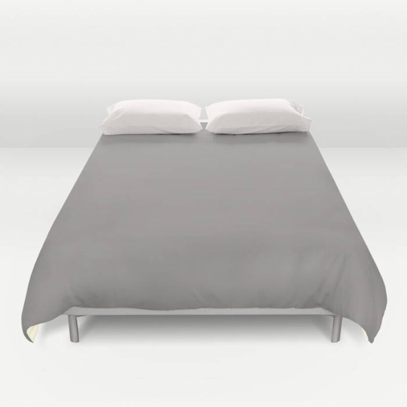 Grey Duvet Cover Comforter Indoor Outdoor Solid Color Image 0