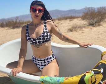 sick sad recycled high waisted bikini ~ available in sizes xs - 3xl