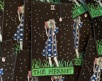 The Hermit tarot card embroidered patch