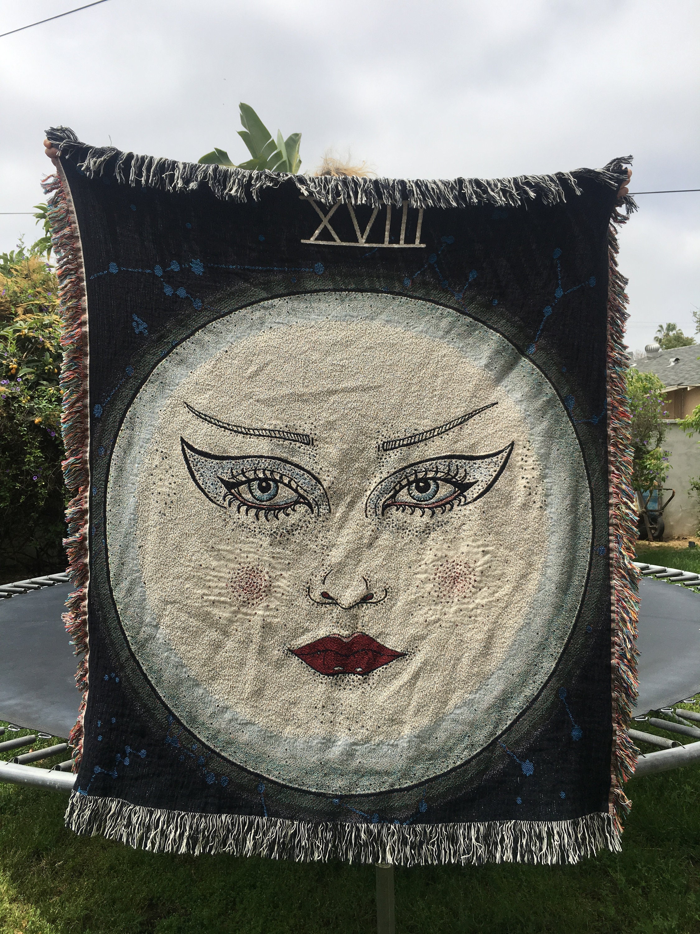 The Moon Woven blanket Etsy